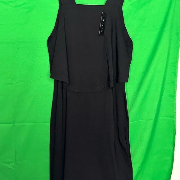 NWT Theory Womens Landale Black Linen Blend Layered Sheath Dress S 8 Sleeveless - Picture 7 of 16